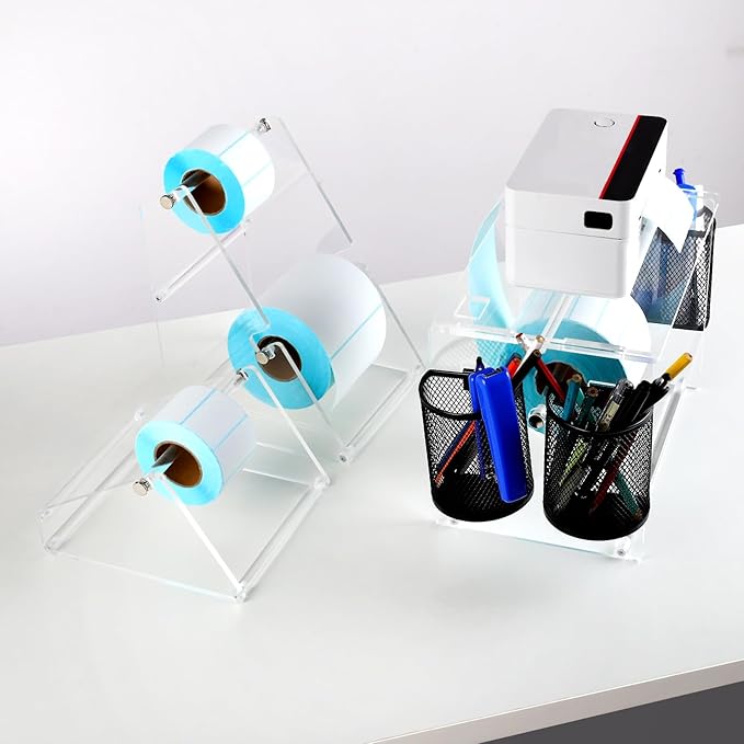 Label Roll Holder for Rolls and Fanfold Labels, Acrylic Label Holder for - Image 3