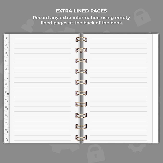 Clever Fox Password Book Spiral – Mini Internet Address & Password Organizer - Image 6