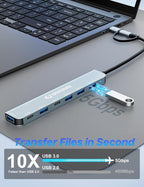 ONFINIO USB C/USB Hub Multiport Adapter, 7 in 1 Aluminum USB 3.0 Hub - Image 3