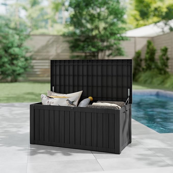 Yardgrace 150 Gallon Resin Deck Box, Waterproof Outdoor Storage Box, Lockable - Image 6
