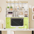 Tangkula Desktop Bookshelf for Computer Up to 32”, 37” Countertop Storage Hutch - Image 6