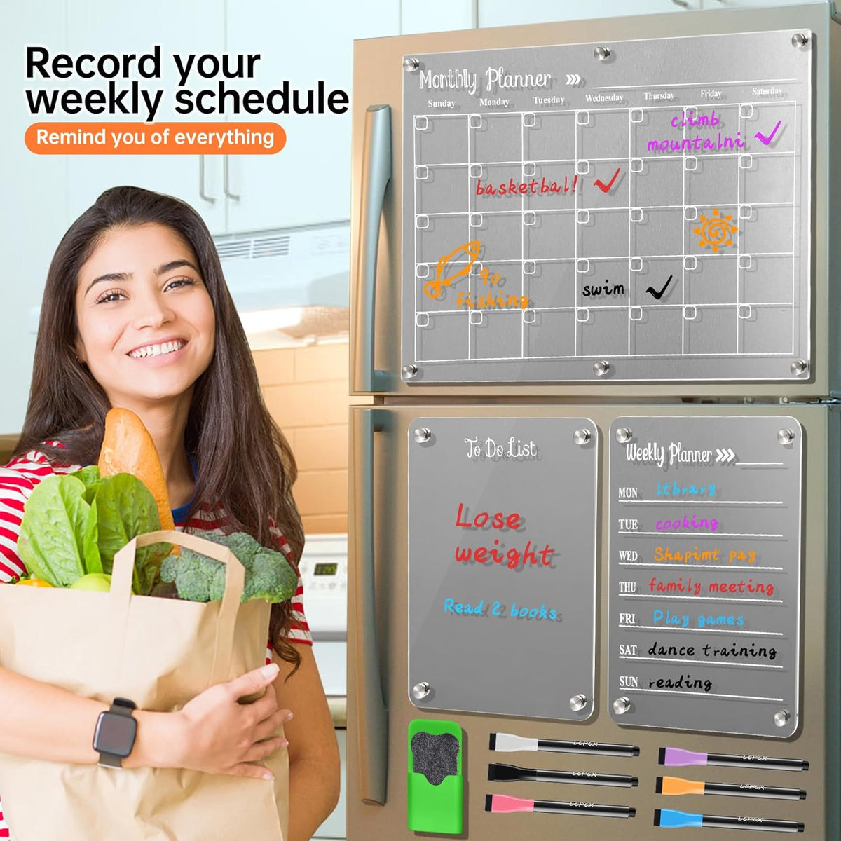 Magnetic Acrylic Fridge Calendar Dry Erase Planner