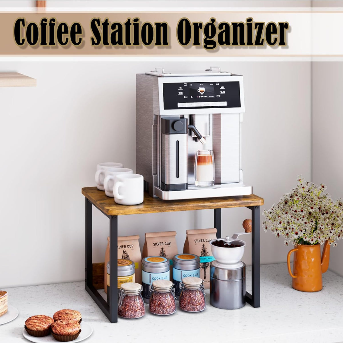 MARTY Countertop Organizer,17.1"x12.4", Cabinet Organizer Microwave...