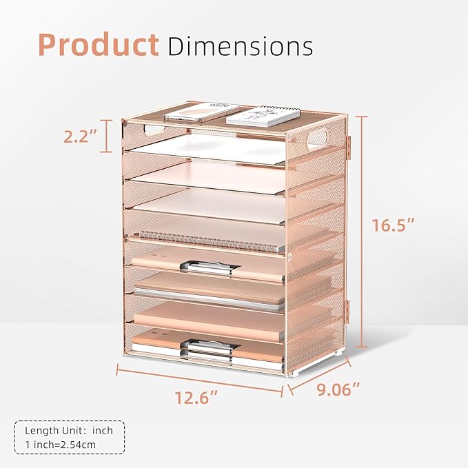DALTACK 9-Tier Paper Letter Tray Desk Organizer - Image 6