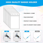 50Pcs ID Badge Holder Vertical Name Tag Holder Clear Plastic Name Badge ID Card - Image 4