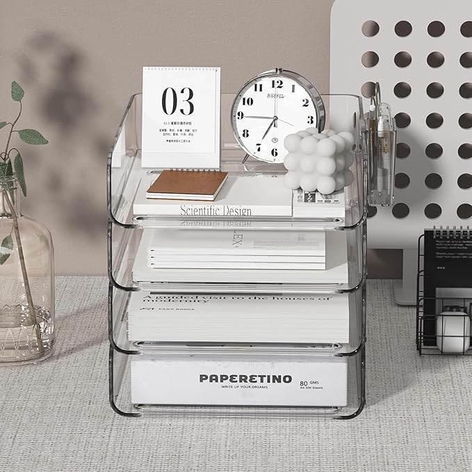 FANXIYQ 4-Tier Acrylic Paper Tray Organizer - Image 4