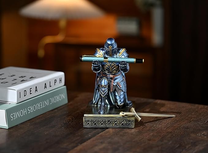 NCQIXIAO Medieval Templar Vanguard Officer Knight Pen Holder Pen Stand Desk - Image 6