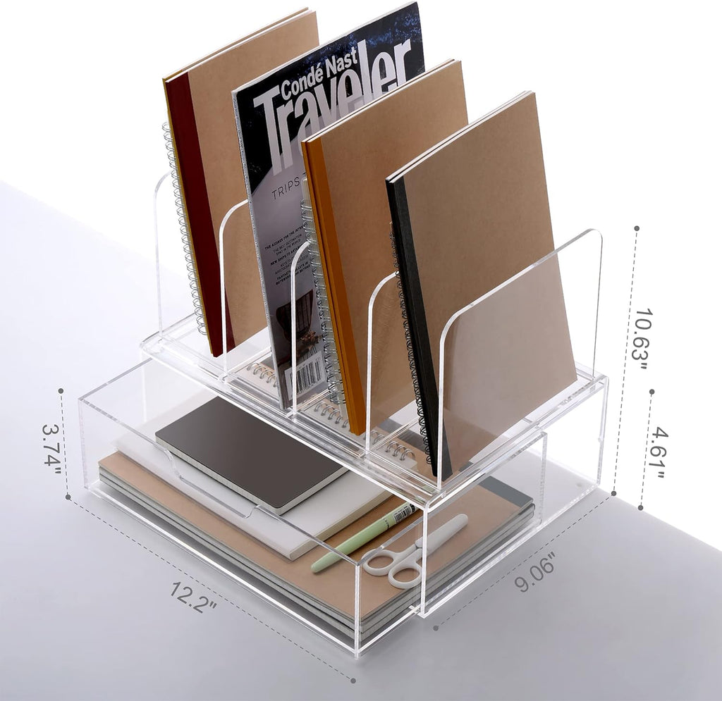 hezone desk organizers and accessories, acrylic desk organizer, close-up detail