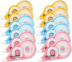 Dicatlon White Correction Tape 12 Pack, Easy Use Roller Applicator, Instant Dry - Image 9