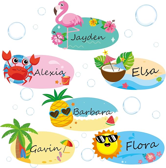 Henoyso 108 Pcs Summer Desk Name Tags by Henoyso