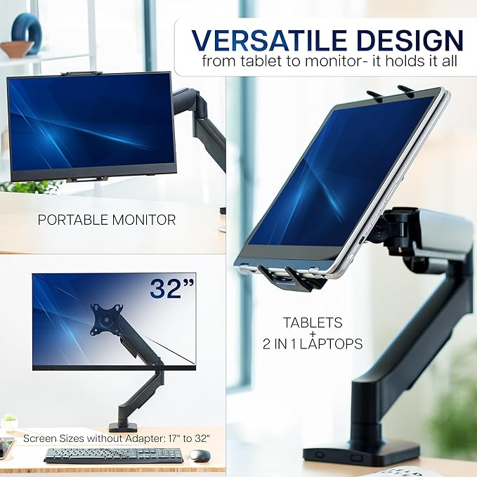 VIVO Height Adjustable Counterbalance Mechanical Arm Tablet Desk Mount - Image 6