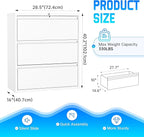 Greenvelly 3 Drawer File Cabinet, Metal Filing Cabinet - Image 3