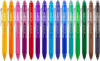 ParKoo Erasable Gel Pens, 15 Colors Retractable Erasable Pens Clicker, Fine by Parkoo