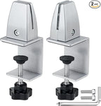 2 Packs Sneeze Guard Support, Aluminum Adjustable Partition Clamp, Acrylic Desk by First-zgel