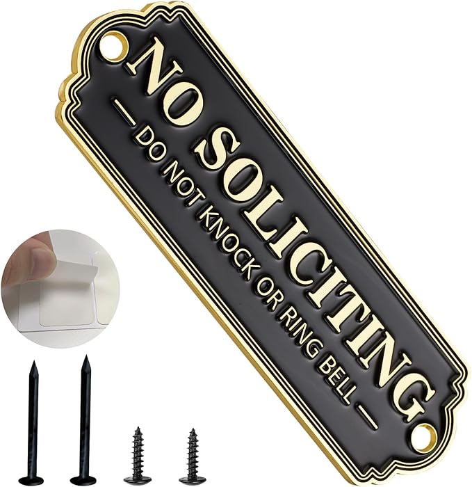 Brass No Soliciting Sign, No Soliciting Sign by Unknown