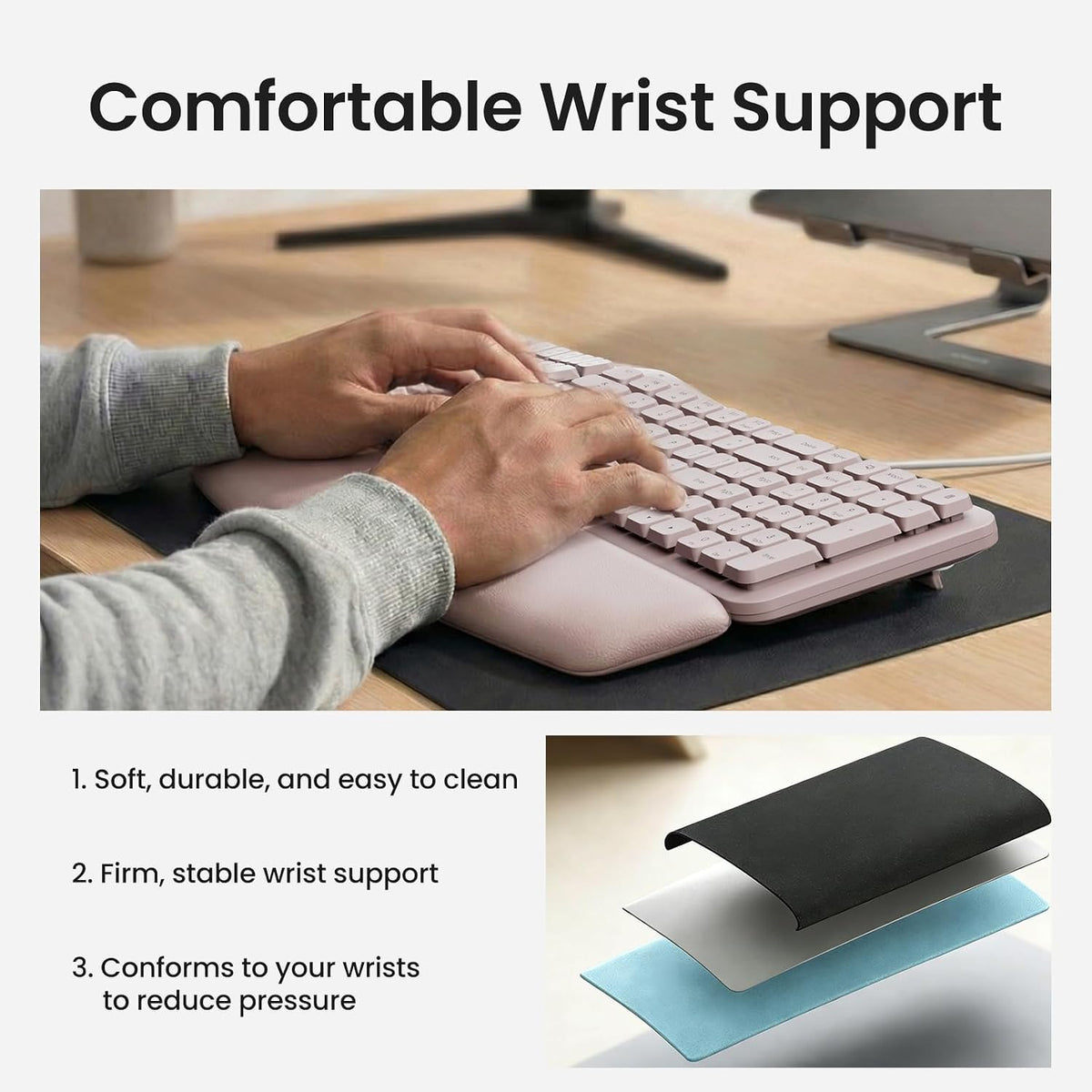 Nulea Ergonomic Keyboard, Wired Keyboard with Split Design and Palm Rest, Vol...