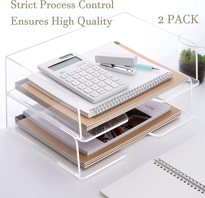 HeZone Acrylic Paper Tray Desk Organizers and Office Suplies Document Storage - Image 3