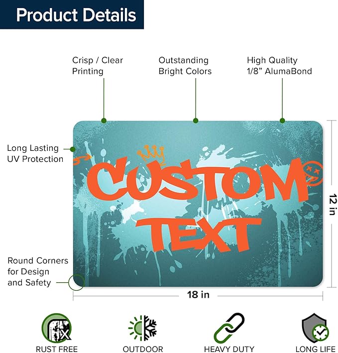 Custom Sign, Custom Street Sign, 11 Font Colors, 13 Font Styles, 4 Hole Options - Image 6