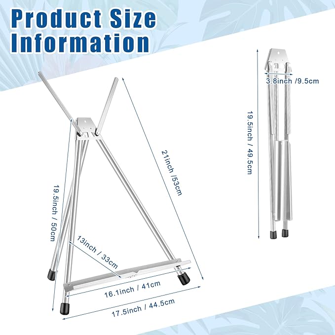 Xinnun 12 Pcs Aluminum 15'' to 21'' High Tabletop Easel Display Adjustable - Image 2