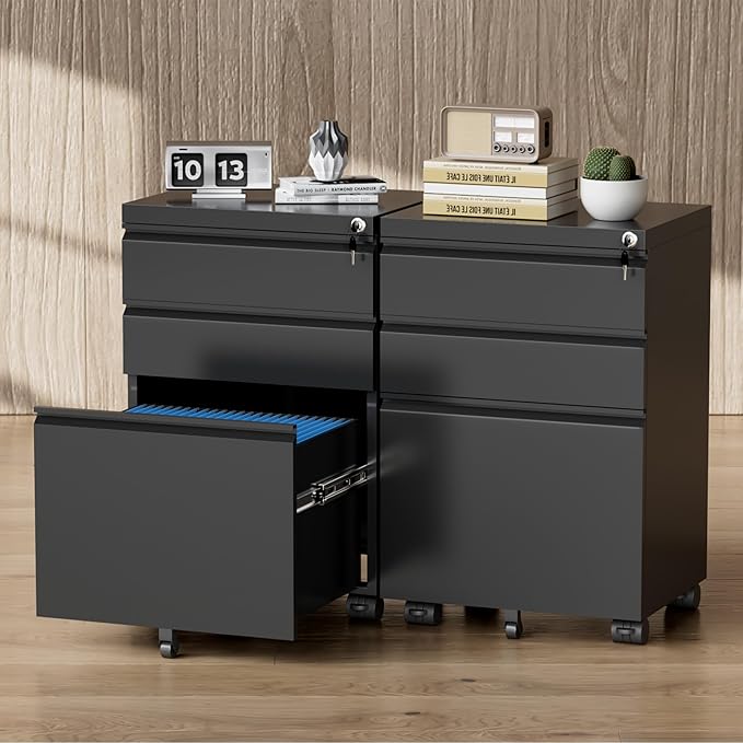 Greenvelly 3 Drawer Mobile File Cabinet - Image 9