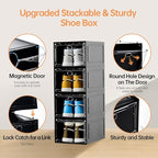 Amllas 12 Pack Shoe Boxes Stackable, Upgraded Sturdy Shoe Storage Boxes - Image 5