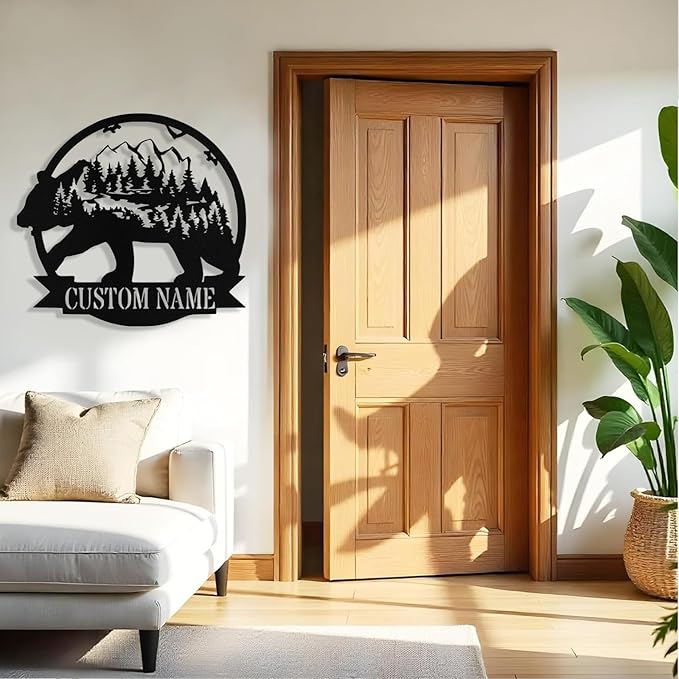 Custom Bear Metal Sign, Custom Bear Metal Wall Art Decor, Personalized Last - Image 5