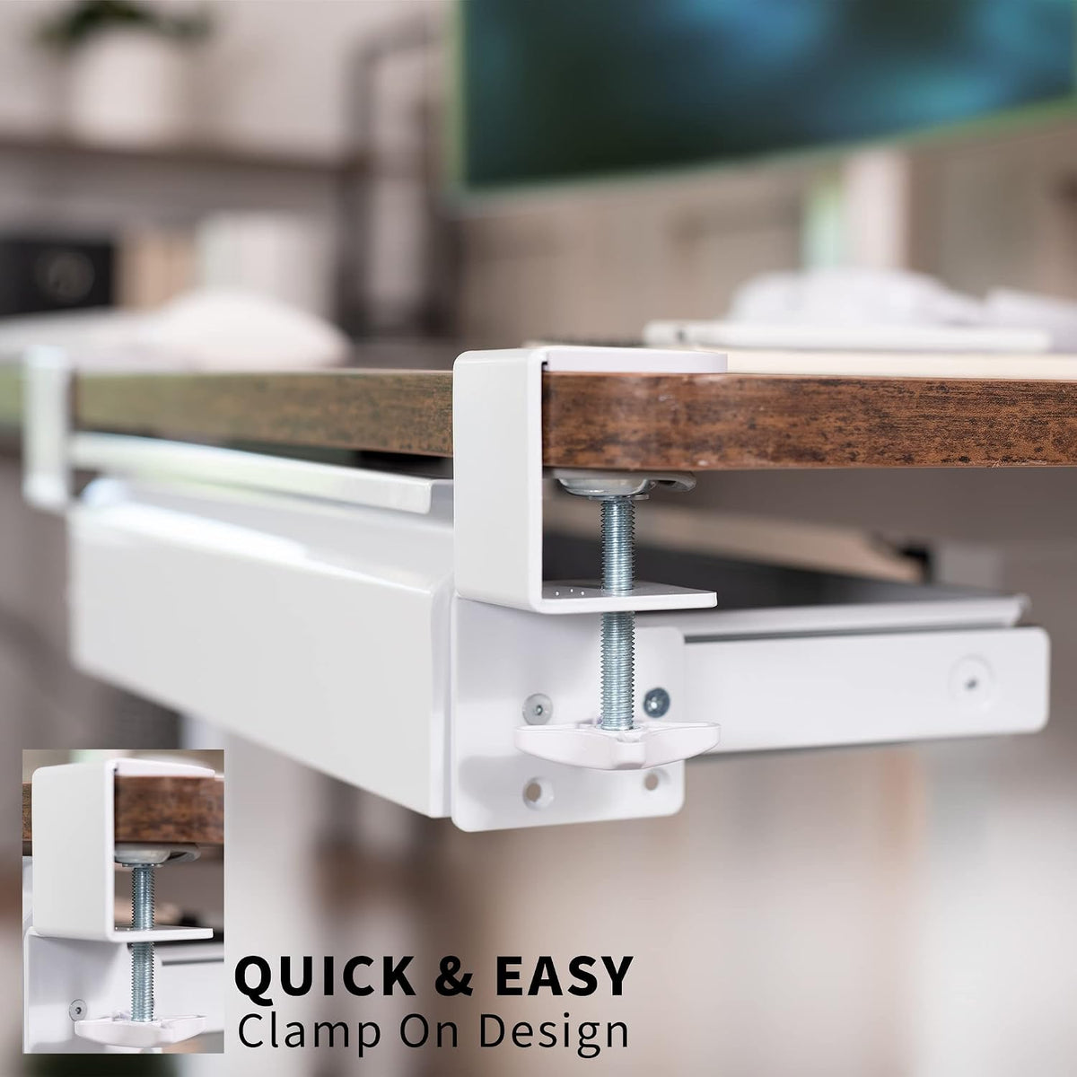 VIVO 16 inch Clamp-On Sliding Pull-out Drawer without Shell for Office Desk, ...