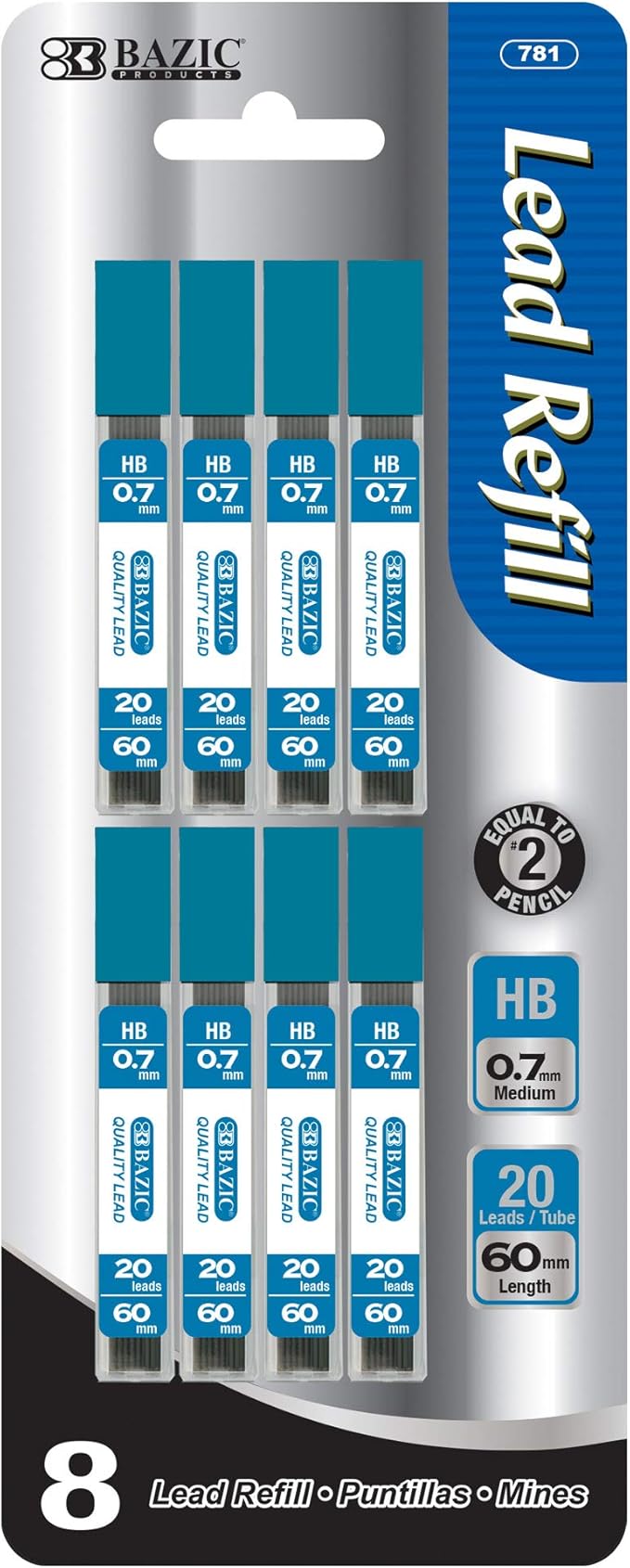 BAZIC Mechanical Pencil Lead Refills HB 0.7mm, Pencil Lead Refill by BAZICProducts