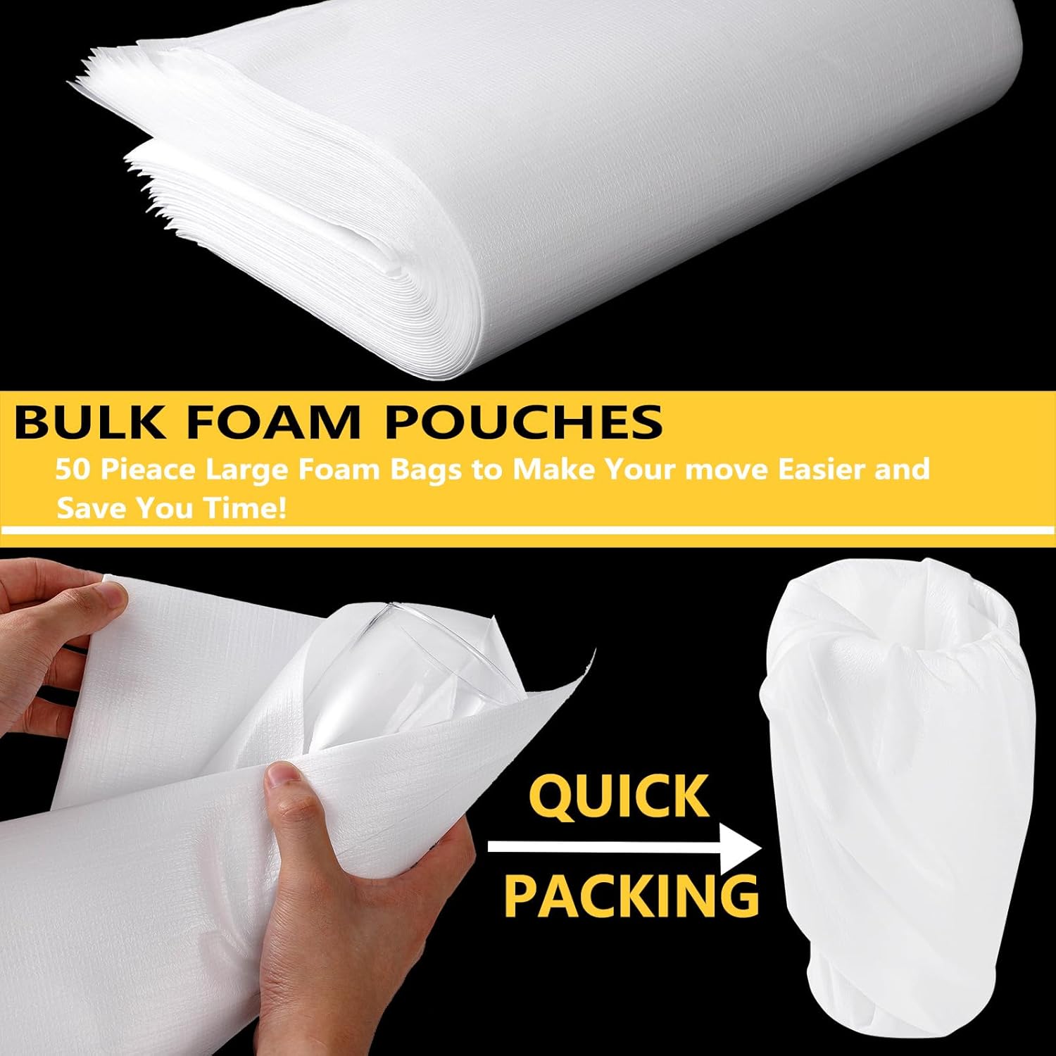 12”x16” 100Pack Foam Pouches, Large Moving Supplies for Packing Dishes Artwork, 0.5MM Thick Cushion Foam Bags for Storing Shipping Breakables, fragile Padding Material Sleeves for Fragile Plates China