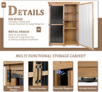 46" l large outdoor storage cabinet with shelves showing dimensions