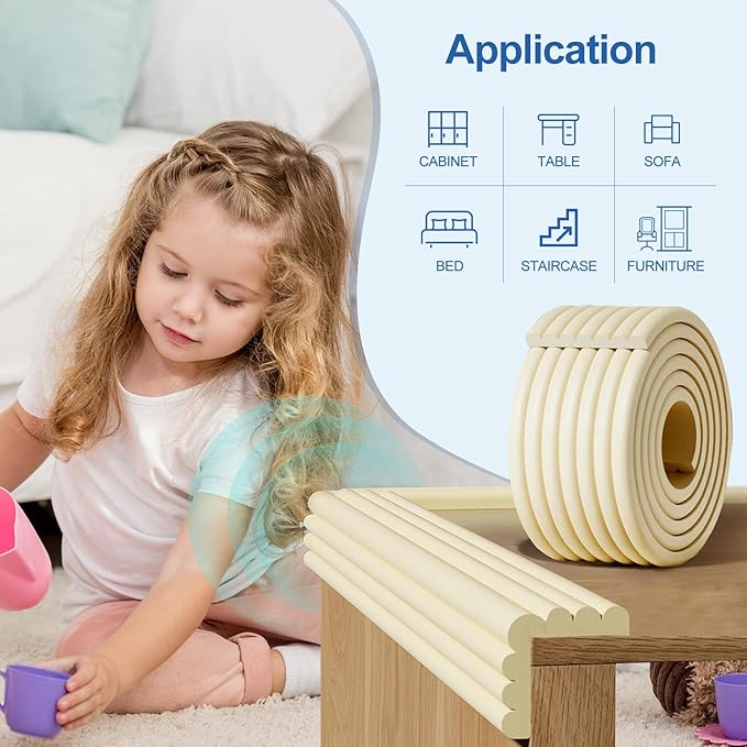 Edge Protector, Baby Proofing Baby Edge Protector Strip Safety, Soft Rubber - Image 3