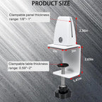 Heavy Duty Sneeze Guard Clamp For 0.1" to 1" Thick Panel, Desk Partition - Image 2