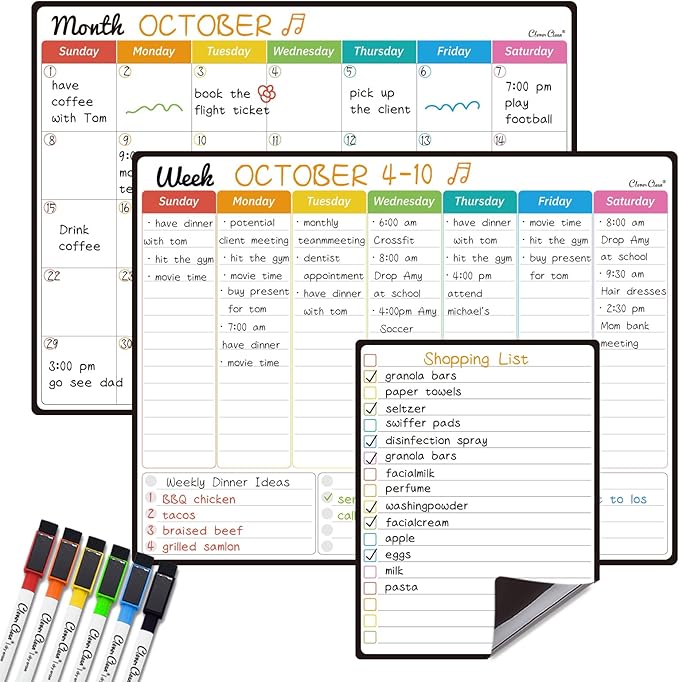 Magnetic Dry Erase Monthly Calendar Set by CleverClean