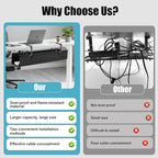Oxford Cloth Under Desk Cable Management Tray, No-Drill 48" Desk Cable - Image 5