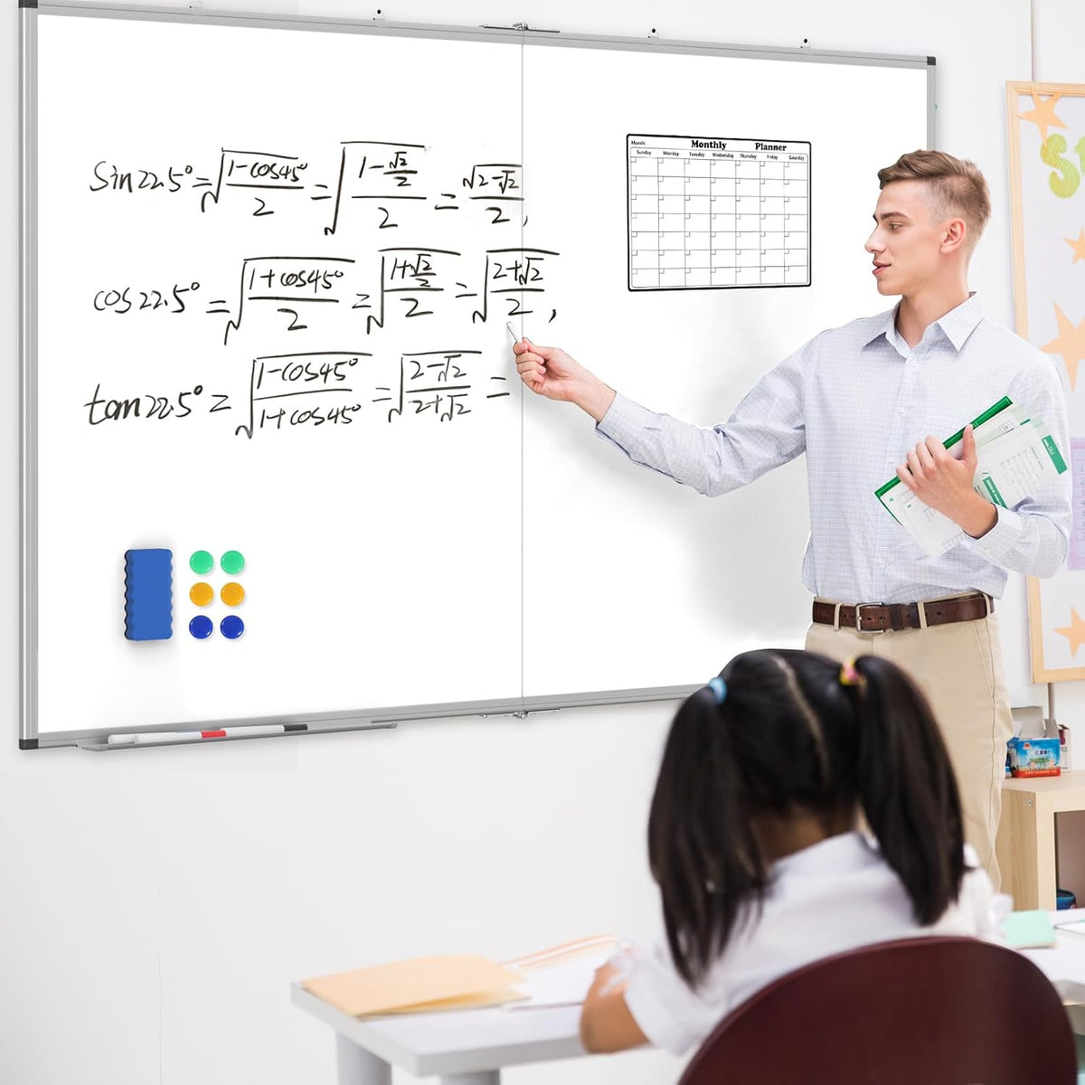 60x36 Large Whiteboard for Wall, Magnetic Dry Erase Board for Office