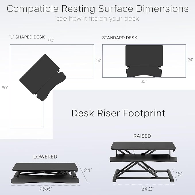 VIVO 26 inch Desk Converter, K Series, Height Adjustable Sit to Stand Riser - Image 6