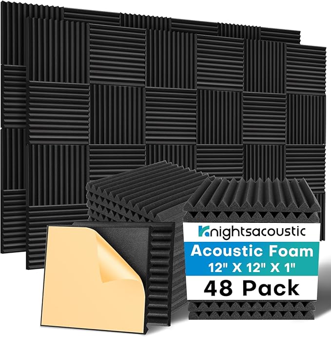 Knightsacoustic 48 Pack Sound Proof Foam Panels by Knightsacoustic