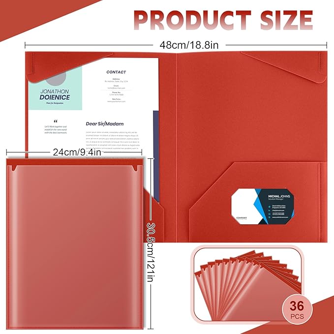 Henoyso 36 Pcs Plastic Folders - Image 2