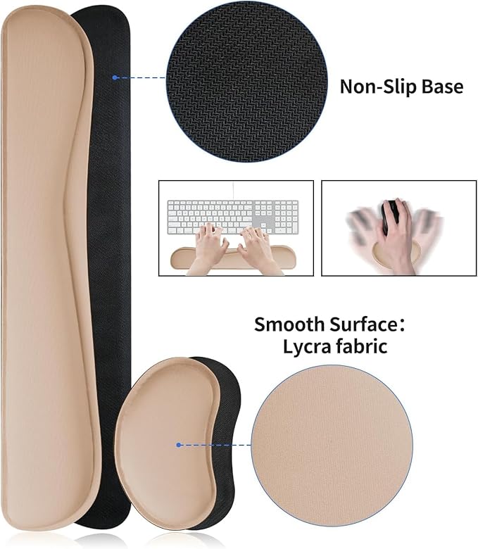 Bloss Leather Desk Pad and Keyboard Wrist Rest, Large Mouse Pad + Keyboard - Image 4