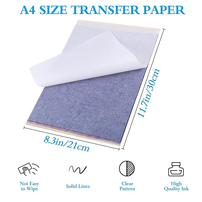Yangna Tattoo Transfer Paper 100 Sheets Bulk A4 Thermal Stencil Paper - Image 5