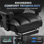 gtplayer big and tall gaming chair 400lbs heavy, side view