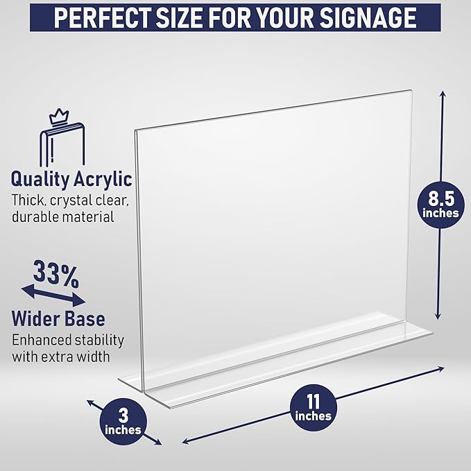Acrylic Sign Holder 11 x 8.5 - Image 2