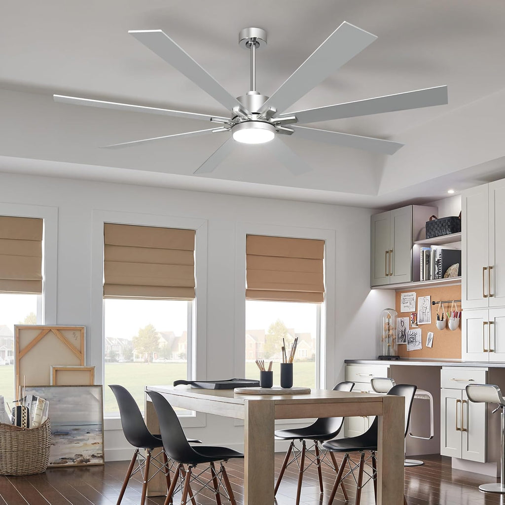 hykolity 72 inch modern flush mount large nickel, front angle view