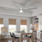 hykolity 72 inch modern flush mount large nickel, front angle view