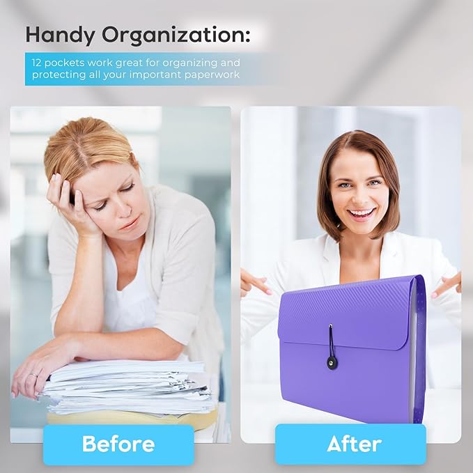 Accordion File Organizer, Expanding File Folder - Image 2
