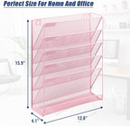 EASEPRES Desk File Organizer Mesh 6-Tier, Hanging Wall Mount Document - Image 3