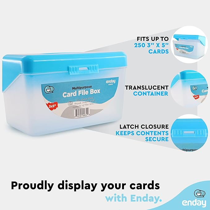 Enday Index Card Holder, 3x5 Note Flash Card Organizer Case, Stackable Index - Image 4