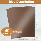 Silunkia 40 Sheets Coffee Shimmer Cardstock 8.5 x 11 Crafts Paper, 75lb Thick - Image 2