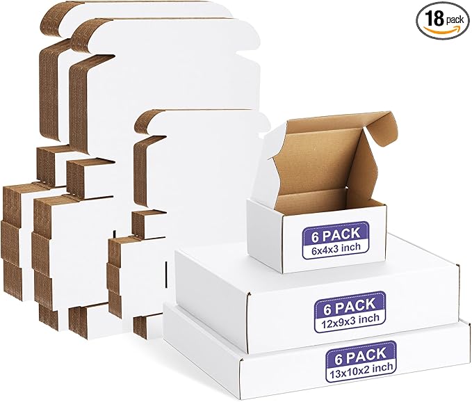 Eupako 18 Pack Small Shipping Boxes Assorted Sizes, Cardboard Boxes by Eupako