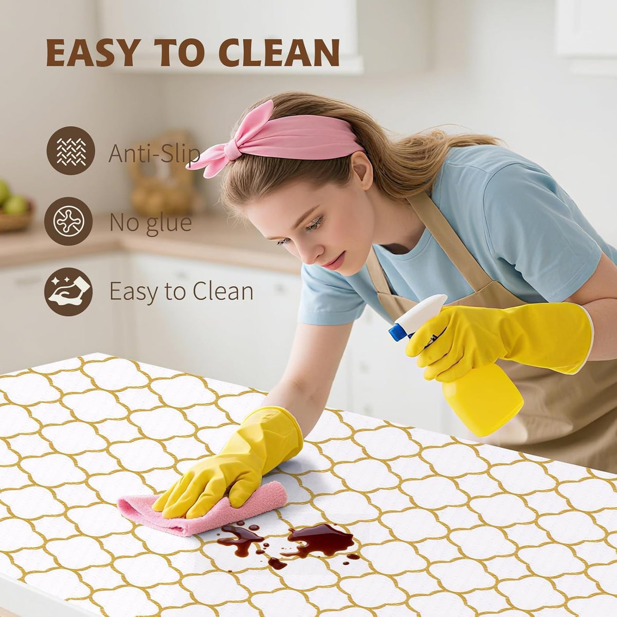 Shelf Liners for Kitchen Cabinets 23.6in x 20FT Non Adhesive Drawer Liner